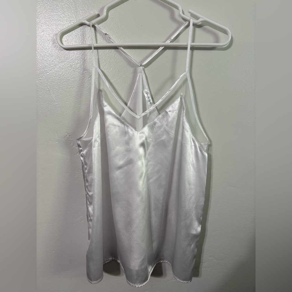 Elegant White Satin Women's Top